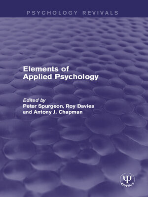 cover image of Elements of Applied Psychology